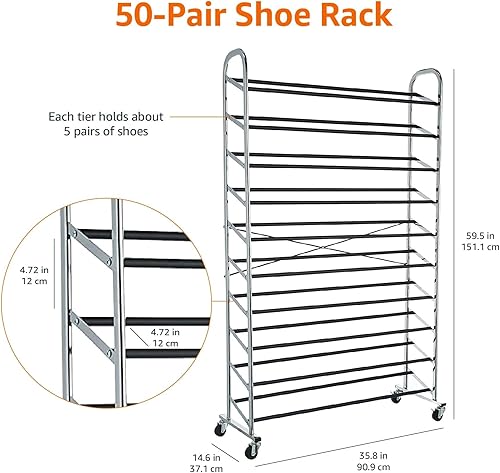 Miniatura 4 de Amazon Basics - Organizador para 50 pares de zapatos