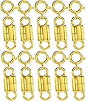 Vista 10 de Clysoru Broches y cierres para collares, cuentas de oro y plata de 14 quilates, extensor de cadena, collares y pulseras con bloqueo de seguridad