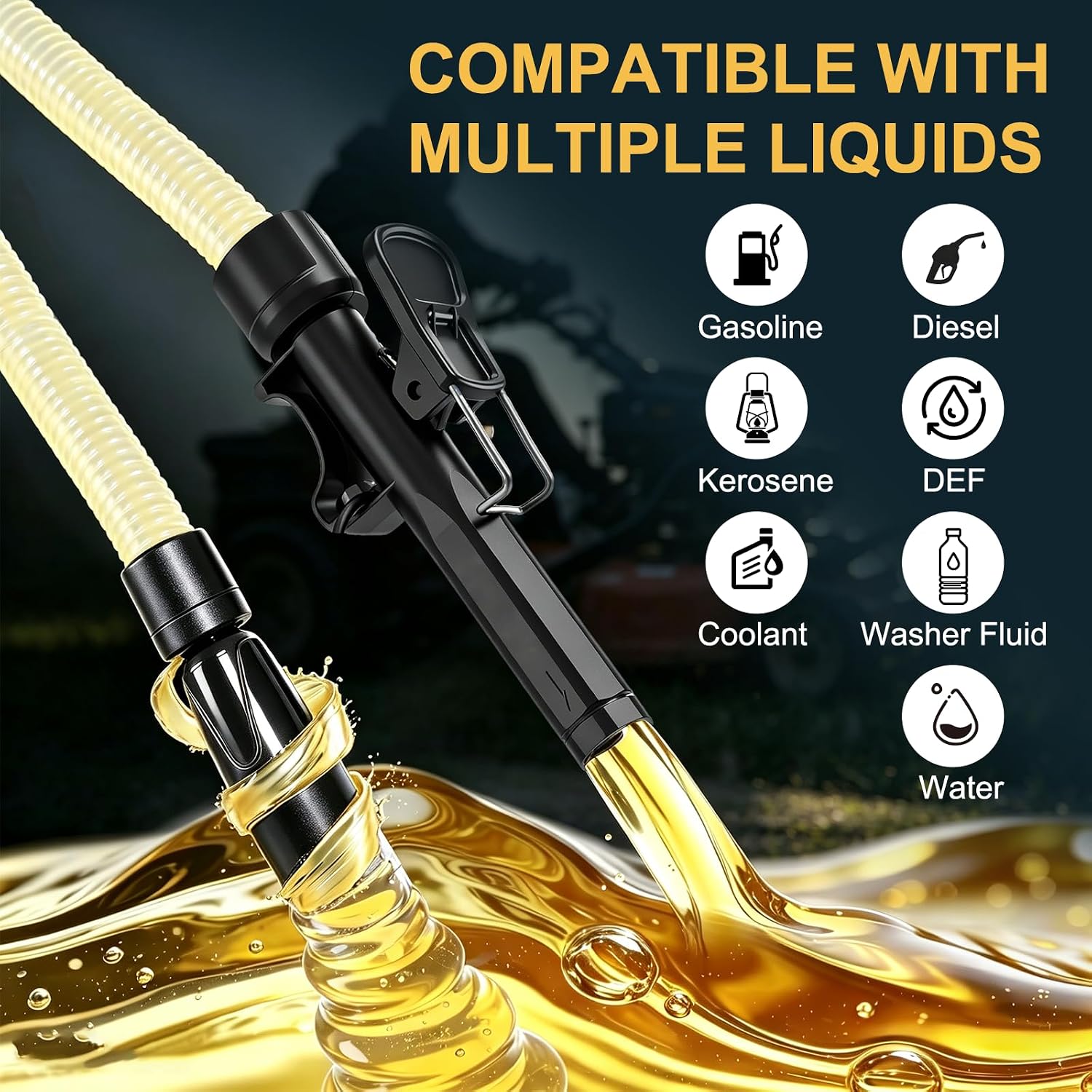 Portable Cordless Fuel Transfer Pump 4.3GPM, Gas Can Pump with Auto Stop