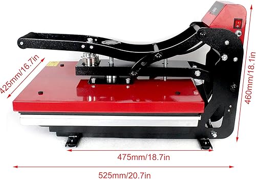 Miniatura 4 de Máquina de prensa de calor de 16 x 20 pulgadas, prensa de transferencia de calor, máquina de prensa de calor resistente con base magnética de