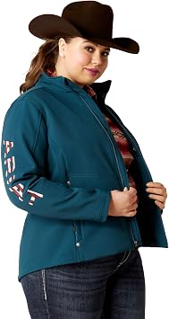 ARIAT Womens Team Patriot Softshell Jacket - Reflecting Pond, Large