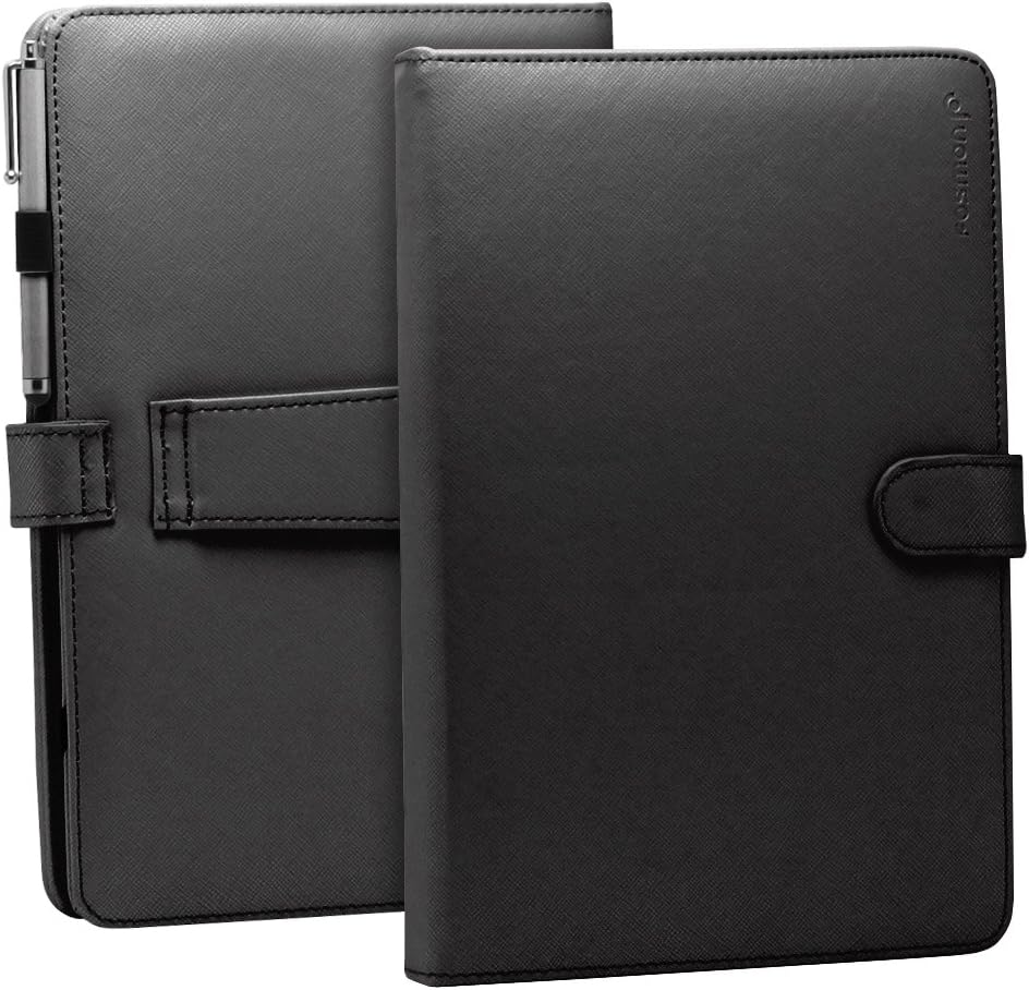 Fosmon Leather Case with Stand, USB Keyboard and Stylus for 10" Tablets (10.1" ePad / aPad, Google Nexus 10, Acer Iconia Tab A200, and More) - Black