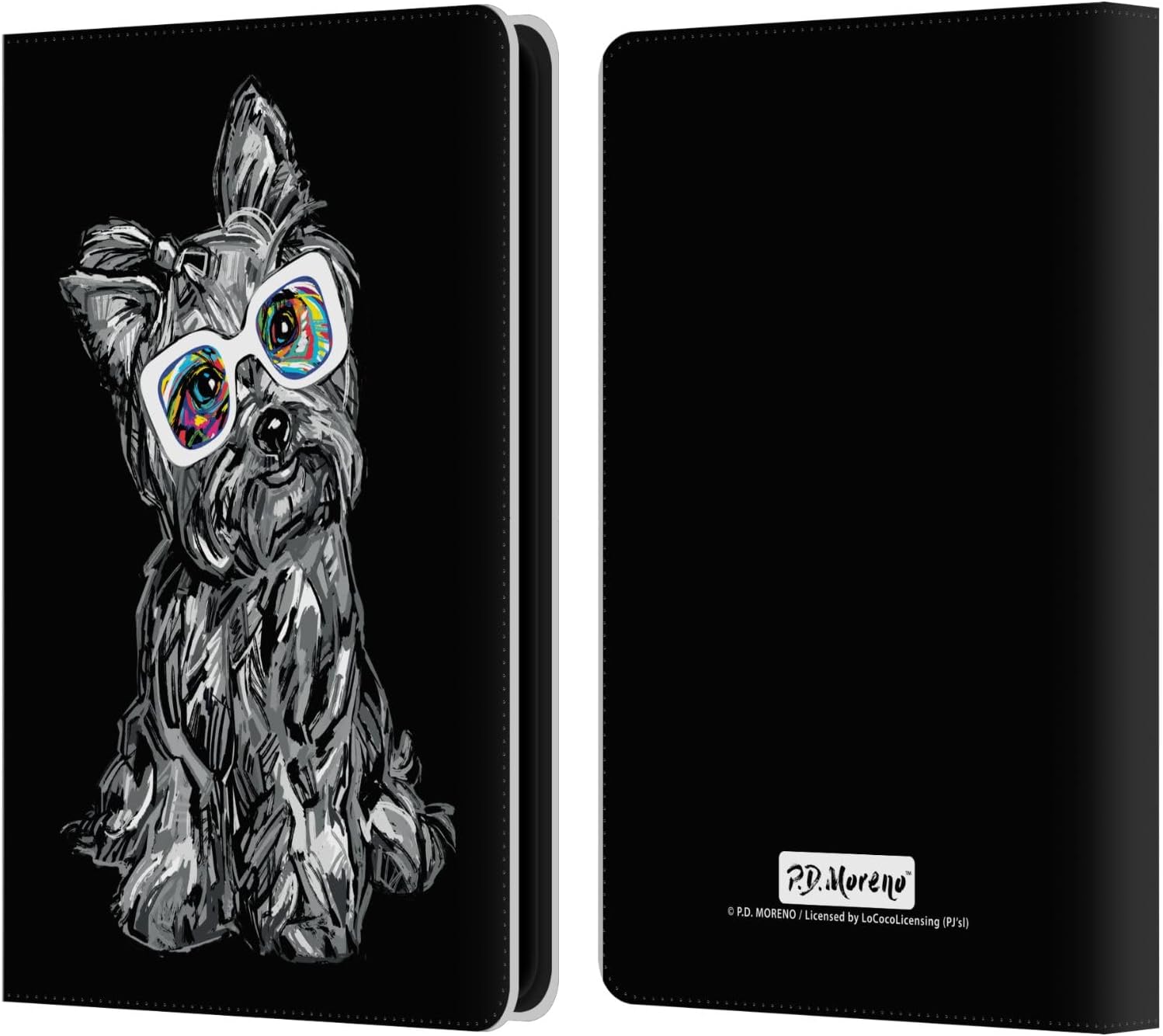 Head Case Designs Officially Licensed P.D. Moreno Yorkie Black and White Dogs Leather Wallet Case Compatible with Kindle Paperwhite 5 (2021)