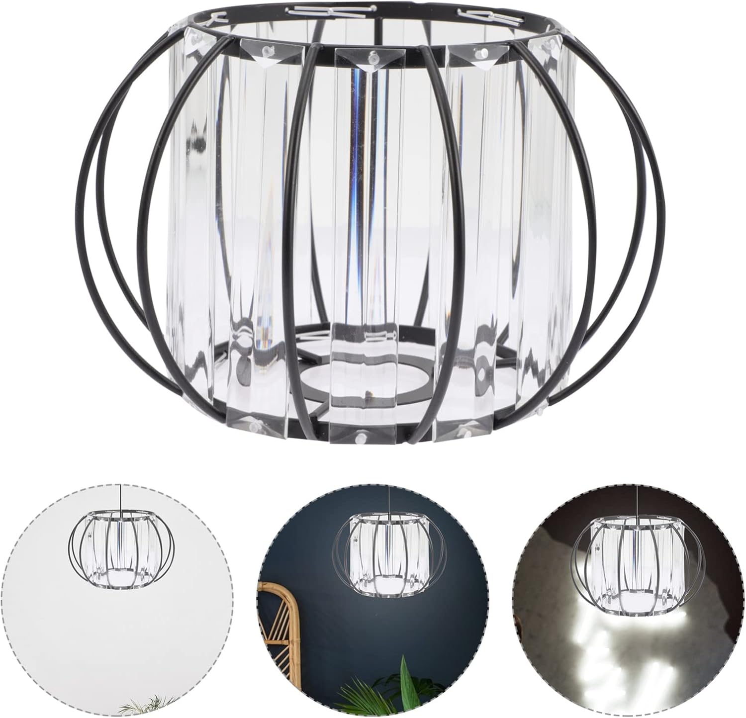 Uonlytech 2pcs Glass Lampshade Lamp Shade Replacement Bedside Lamp s E27 Glass s Lantern Decorative Lanterns Light s Protection E14 Iron Cage
