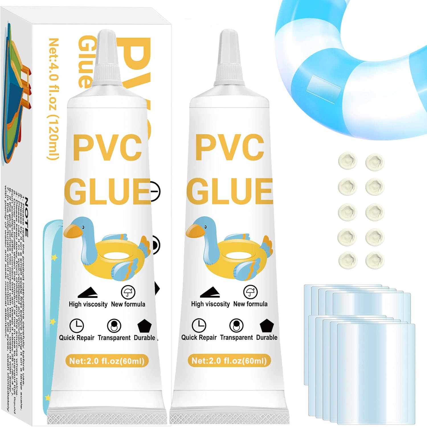 120ml Paddling Pool Repair Kit Waterproof，Fast Bonding, High Viscosity