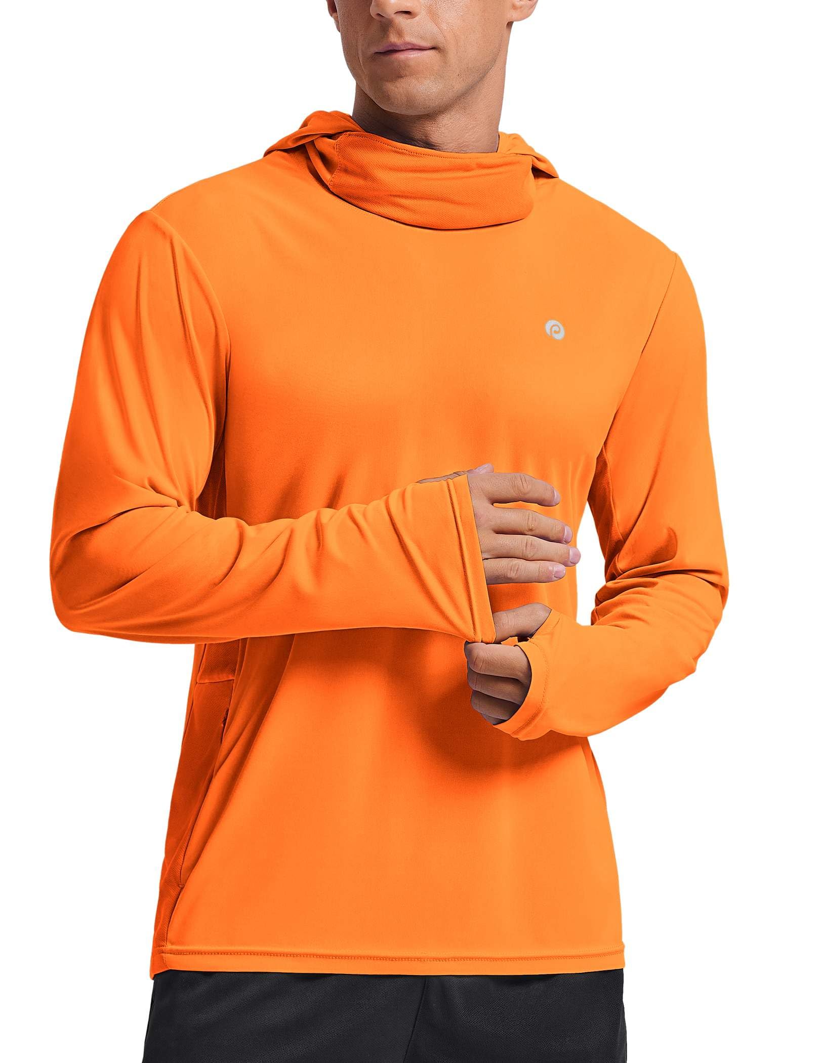 PINSPARK Men's UPF 50+ Sun Protection Hoodie with Mask Long Sleeve Fishing Shirt