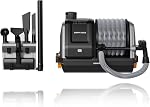 Giraffe Tools Grandstorm Retractable Vacuum Cleaner with 30 FT Hose Wall Mounted, Wet Dry Vacuum Cleaner with 6 Nozzles for Car Detailing, Grey