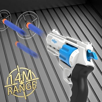 2 Pack Foam Dart Blaster Set for Kids with 40 Darts, 8 Dart Rotating Barrel, Kids Outdoor Games for Boys and Girls, Teens Ages 8+