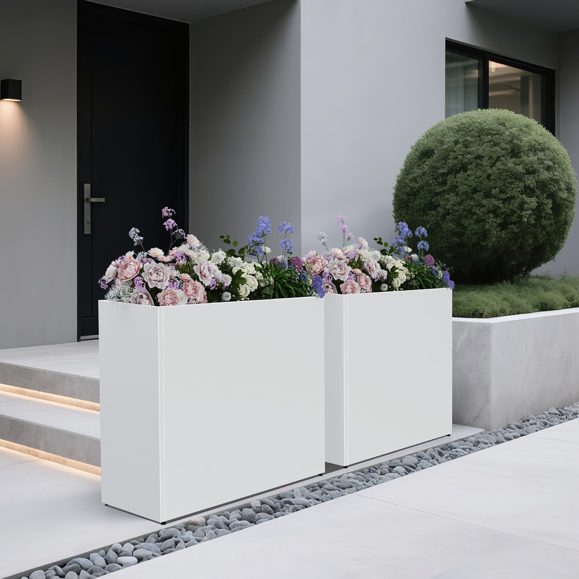 Blumenkasten Hoch Metall Pflanzkbel Rechteckig 96 cm lang XXL Schmal Gro  & Wetterfest Dekoratives Hochbeet fr Balkon Drauen Garten Terrasse  Outdoor : Amazon.de: Garten