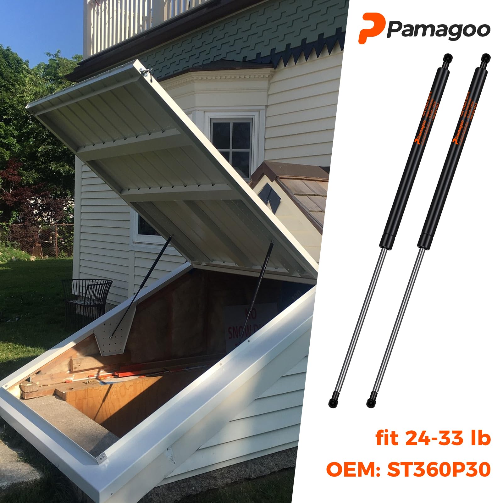 ST360P30 Gasdruckfeder 91,4 cm 13,6 kg/134 N Gasdruckfeder für benutzerdefinierte Fensterdeckel, Wohnmobil, Bett, Aufbewahrung, robuste Kellertür, Tonneau-Abdeckung, Werkzeugkasten, Camper,