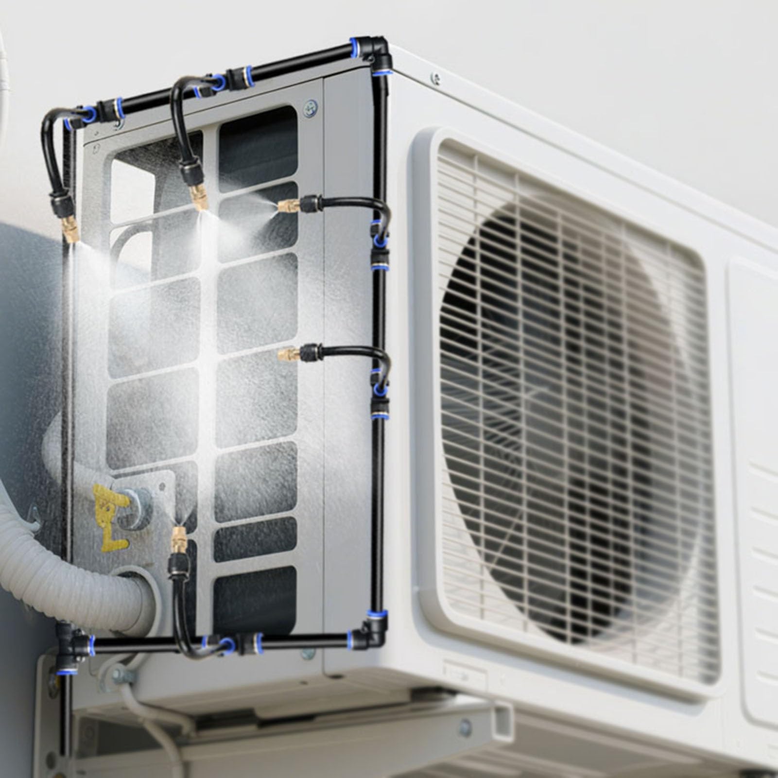 Sistema de Riego por Goteo Kit de Pulverización de Refrigeración | Kits Automáticos de Disipación de Calor con Boquillas Ajustables a 360°, Dispositivos de Riego por Aspersión(25m/82ft)