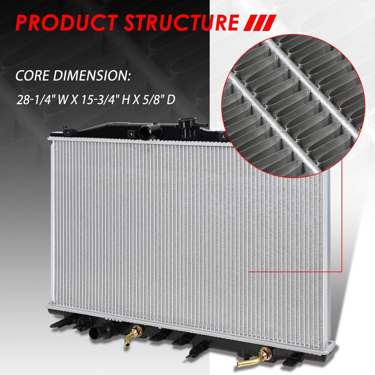 Auto Dynasty Radiator Compatible with 2004-2005 Acura TSX AT, DPI 2680 Factory Style 1-Row Cooling Radiator, Aluminum Core