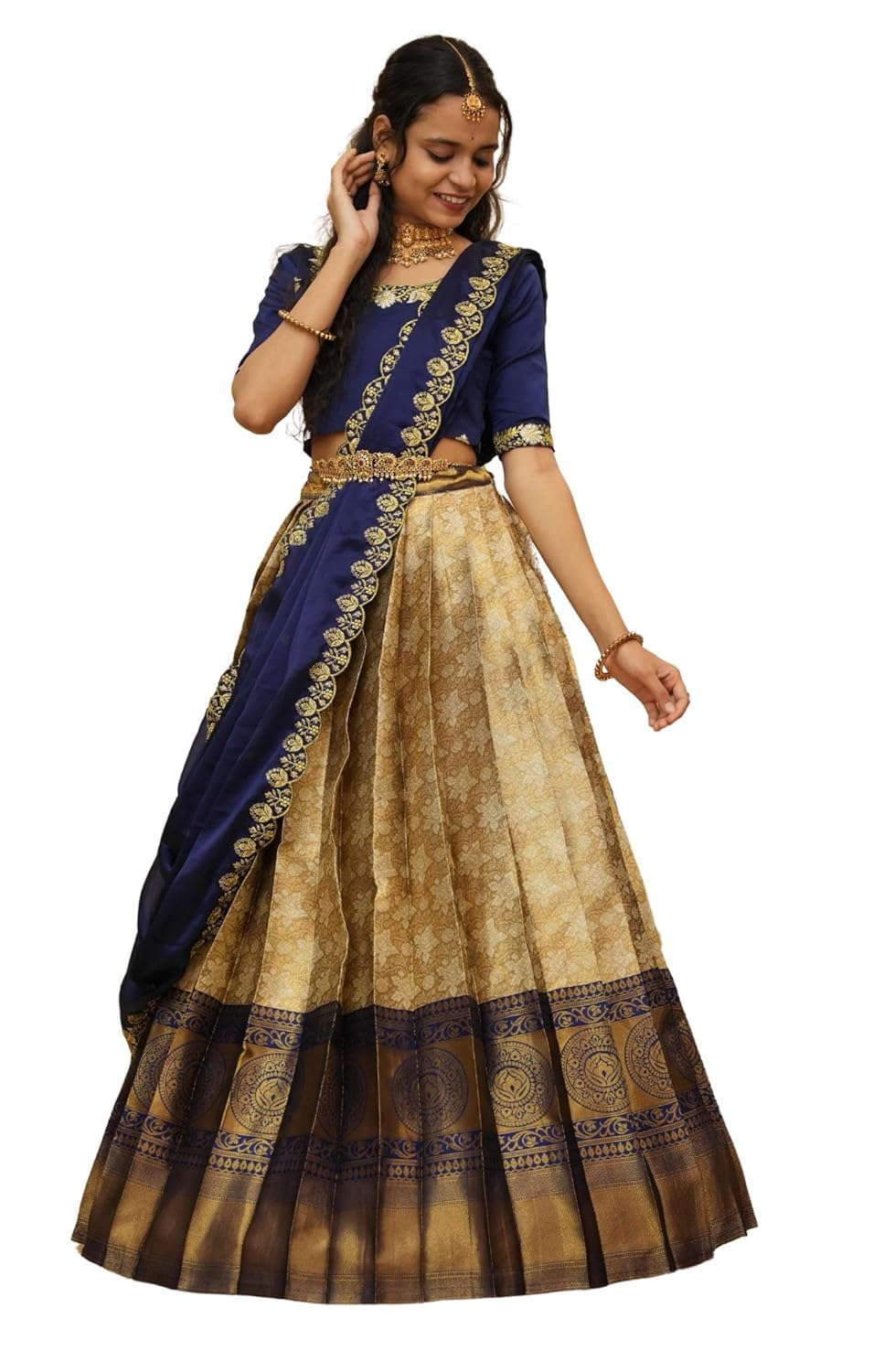 Fabcartz South India Half and Half Saree for Womens Fabcartz South India Half and Half Saree for Womens