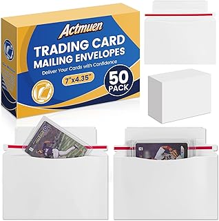 50 Pack Mailer Trading Card Envelopes，7" x 4.35" Trading Card Mailers for Shipping, Perfect Sized Shipping Envelope for Mailing Semi-Rigid and Toploaders, Protector Supplies.