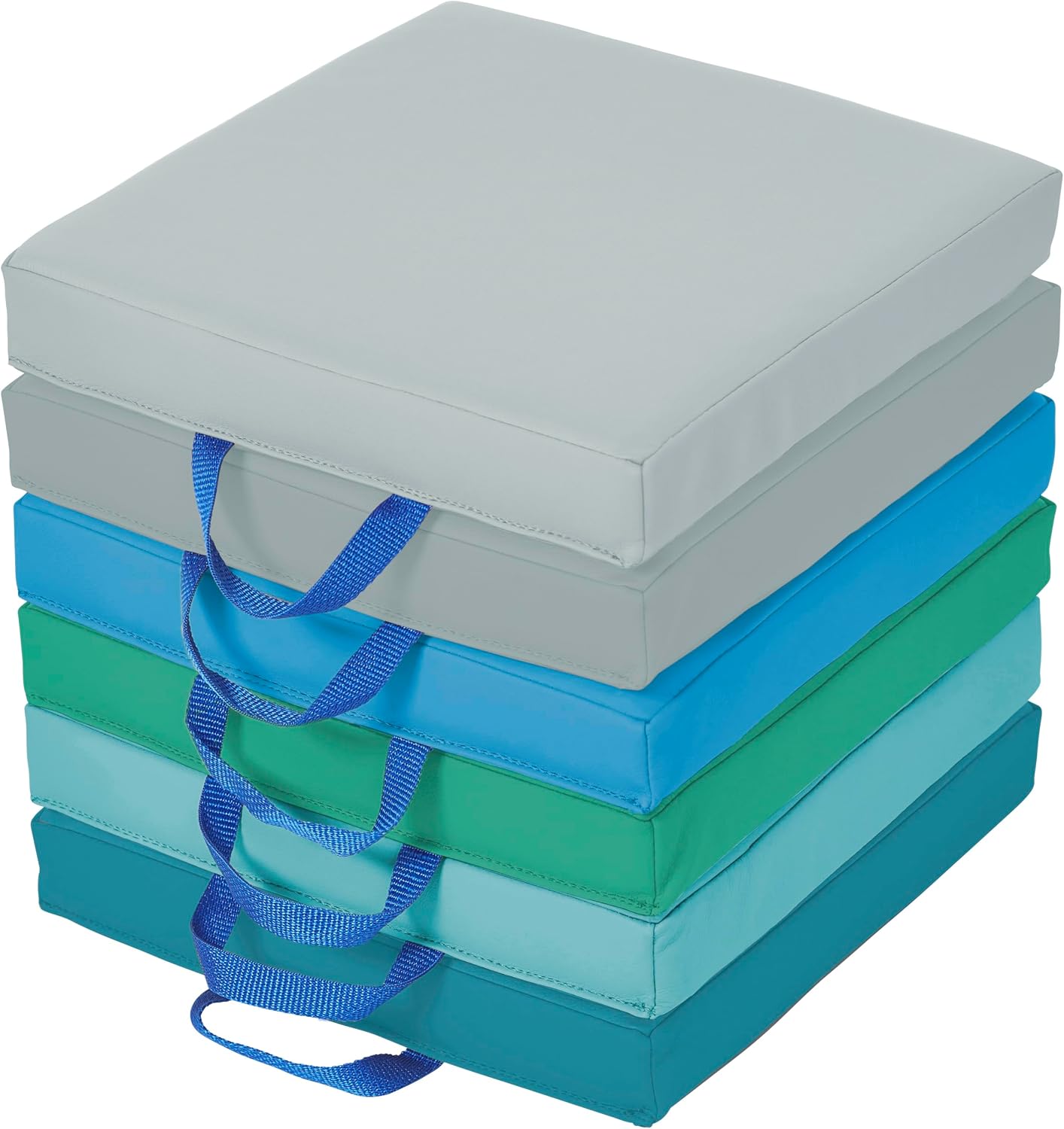 Back2School Express Classroom Floor Cushions for Kids - Square Seating with Handles, Educational Furniture, Contemporary, 6-Pack