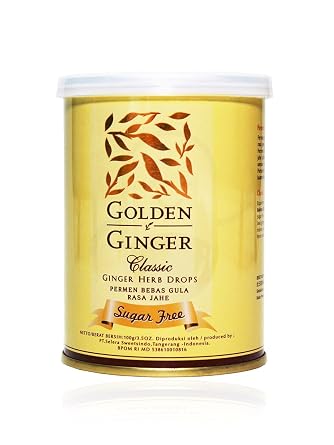 Sunny Ville Golden Ginger Herb Drops Classic sugar free, 100 Gram / 3.5 Oz