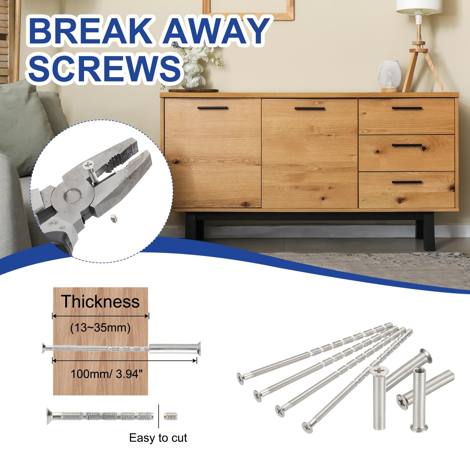 PATIKIL Door Handle Screws M4x100 - Image 4
