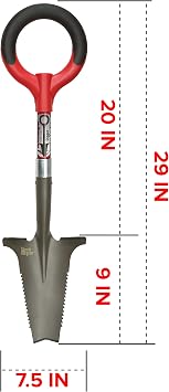 Radius Garden 22411 Root Slayer Mini-Digger Shovel, Red