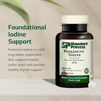 Standard Process Prolamine Iodine, Thyroid & Endocrine Support, 180 Tablets | Thyroid Health Dietary Supplement, Essential Endocrine Support, Vegan, Gluten-Free, Non-Dairy, and Non-Soy