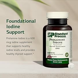 Standard Process Prolamine Iodine Thyroid Health Dietary Supplement - Vegan, Gluten-Free, Non-Dairy, & Non-Soy - Essential Endocrine Support - 180 Tablets
