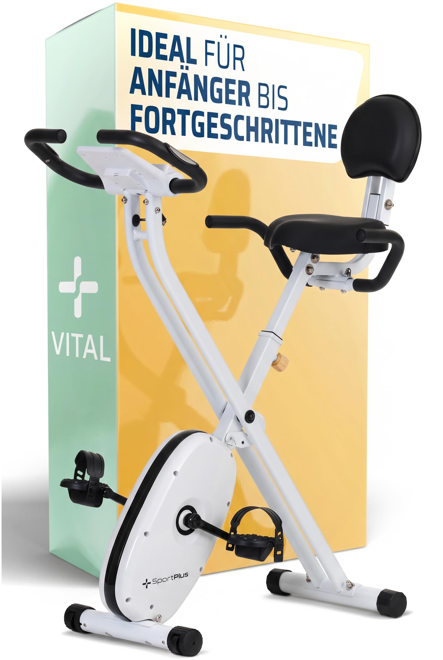 SportPlus Heimtrainer Fahrrad klappbar - Hometrainer klappbar - extra leise für