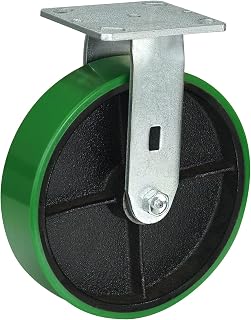 NINOSO Heavy Duty Caster, 8"X 2" Industrial Rigid Casters Polyurethane Caster with Strong Load-Bearing Capacity 1500 LB, Widely Used in Furniture,Industrial Equipment (1 Pack Rigid)