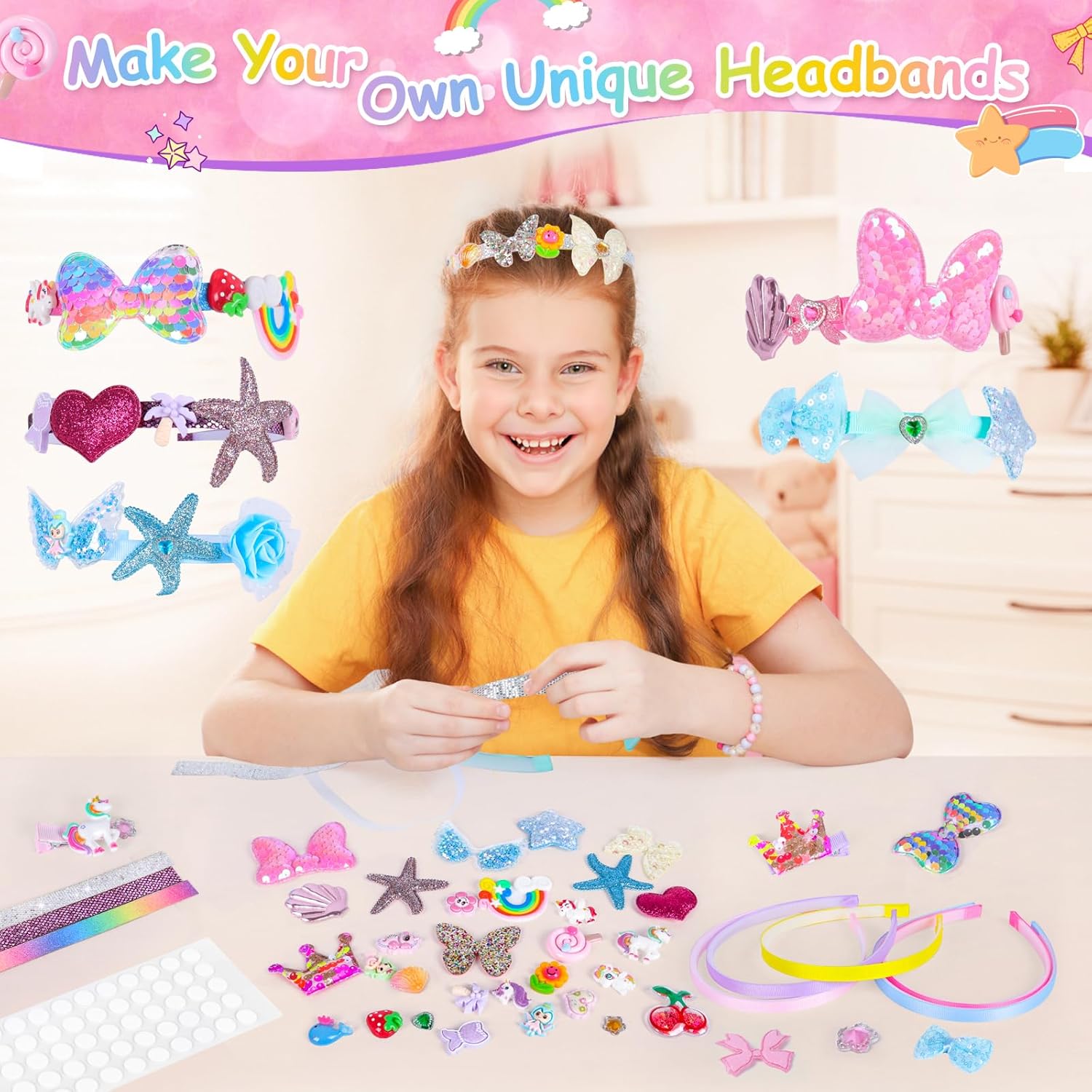 SUNtoys DIY Girls Birthday Presents Hair Accessories for Girls Gifts for 4-12 Year Old Girls,Toys for 5-12 Year Old Girls Arts and Crafts for Kids Presents for 6-12 Year Old Girls Friendship Bracelet 3 71cdAvWbXCL. AC SL1500