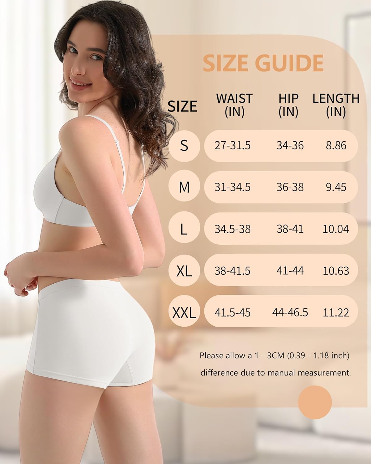 Women's Boyshorts Underwear Cotton, Full Coverage Panties, Womens Boyshort Boxer Briefs Breathable for Women 4 Pack - Image 8