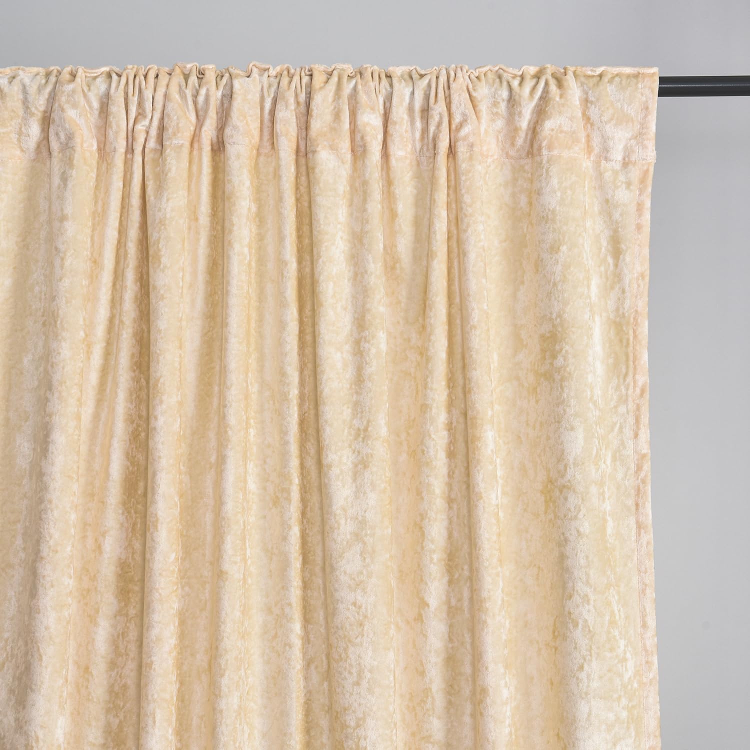Champagne Crushed Velvet Curtains 96 inch Length- 2 Panels Velvet Living Room Neutural Window Drapes Thermal Insulated Room Darkening Drapery for Bedroom