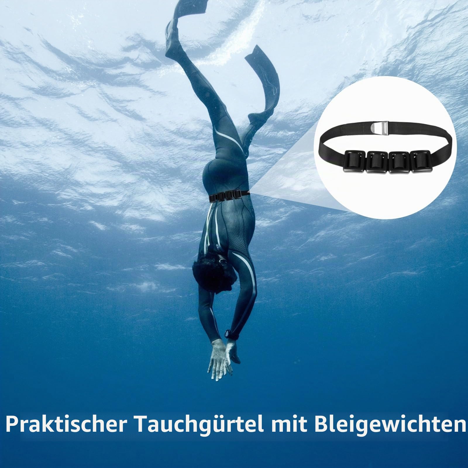 Homaisson Tauchgewichte mit Gürtel für Freitauchen, Tauchgewichte mit Gürtel, beschichtetes Blei, Tauchgewichte, 81,3–132,1 cm, verstellbarer Nylon-Gürtel, Schnellverschluss-Schnalle, 4 Stück
