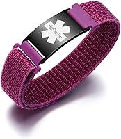 Vista 55 de Pulseras deportivas personalizadas de alerta médica para mujeres y hombres – Pulseras de identificación médica personalizadas con grabado gratuito