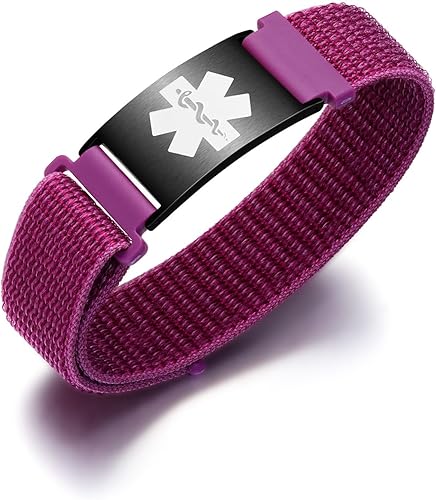 Miniatura 55 de Pulseras deportivas personalizadas de alerta médica para mujeres y hombres – Pulseras de identificación médica personalizadas con grabado gratuito