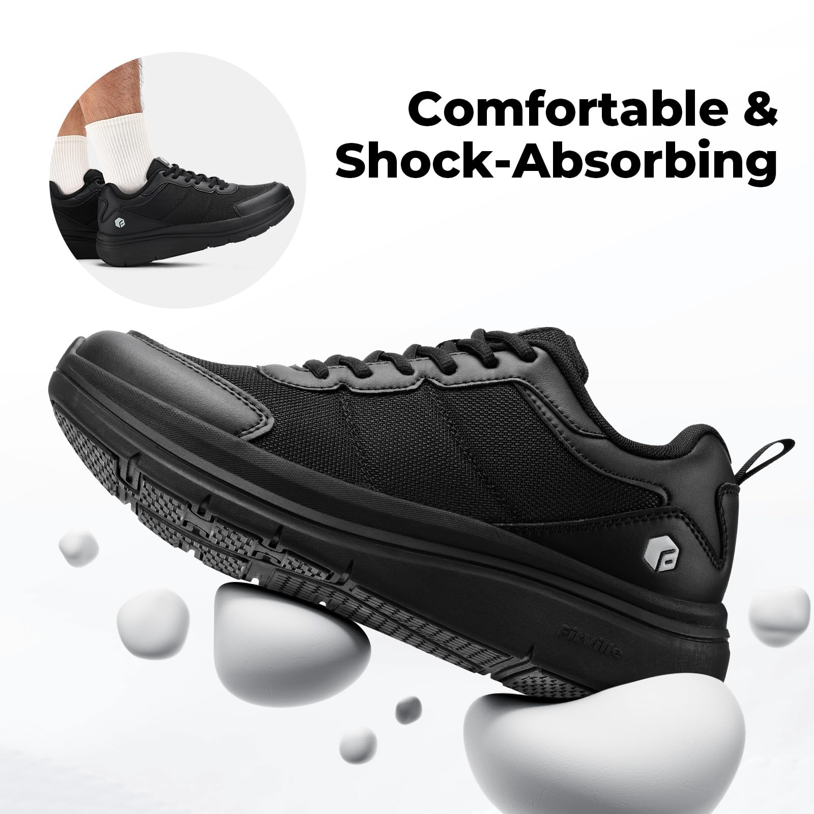 Fitville Extra Wide Buty Do Chodzenia Męskie Lekkie Buty Casualowe Absorpcja Wstrząsów I Odbicia Buty Fitness Oddychające Siłownia Elastyczne I Giętkie