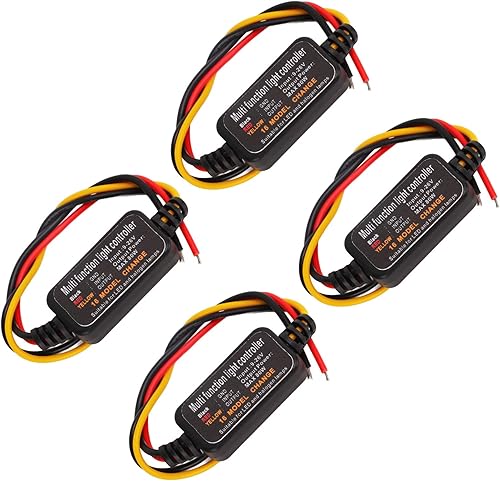 Miniatura 9 de Controlador estroboscópico de luz de freno, módulo intermitente de coche, 4 unidades DC9-26V, controlador estroboscópico LED intermitente, 16 modos