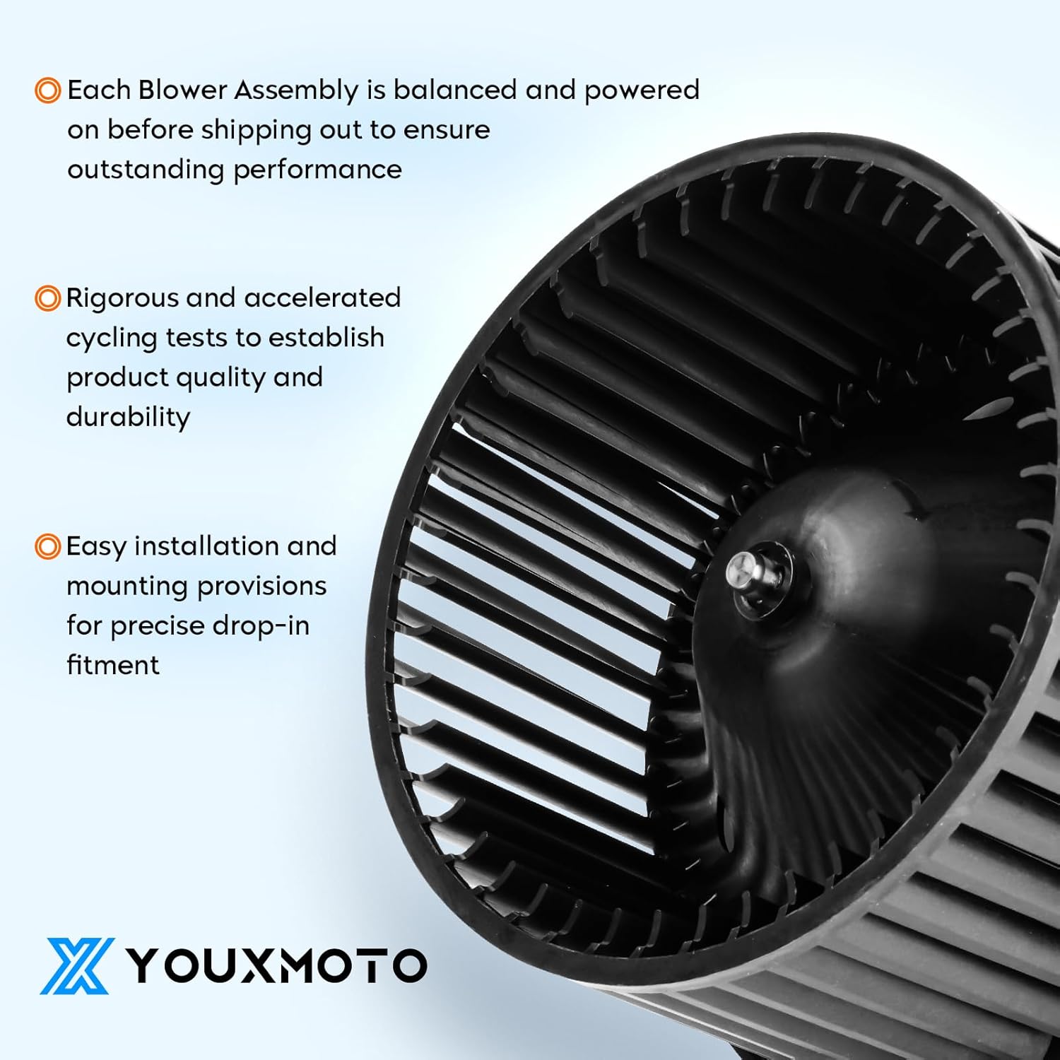 700027 HVAC Blower Motor with Fan Cage Fit for Ford Expedition 1997-2002, for Ford F150 1997-2003, for Lincoln Navigator 1998-2002, Air Conditioning HVAC Blower Motor Replaces for XL7Z19805EA