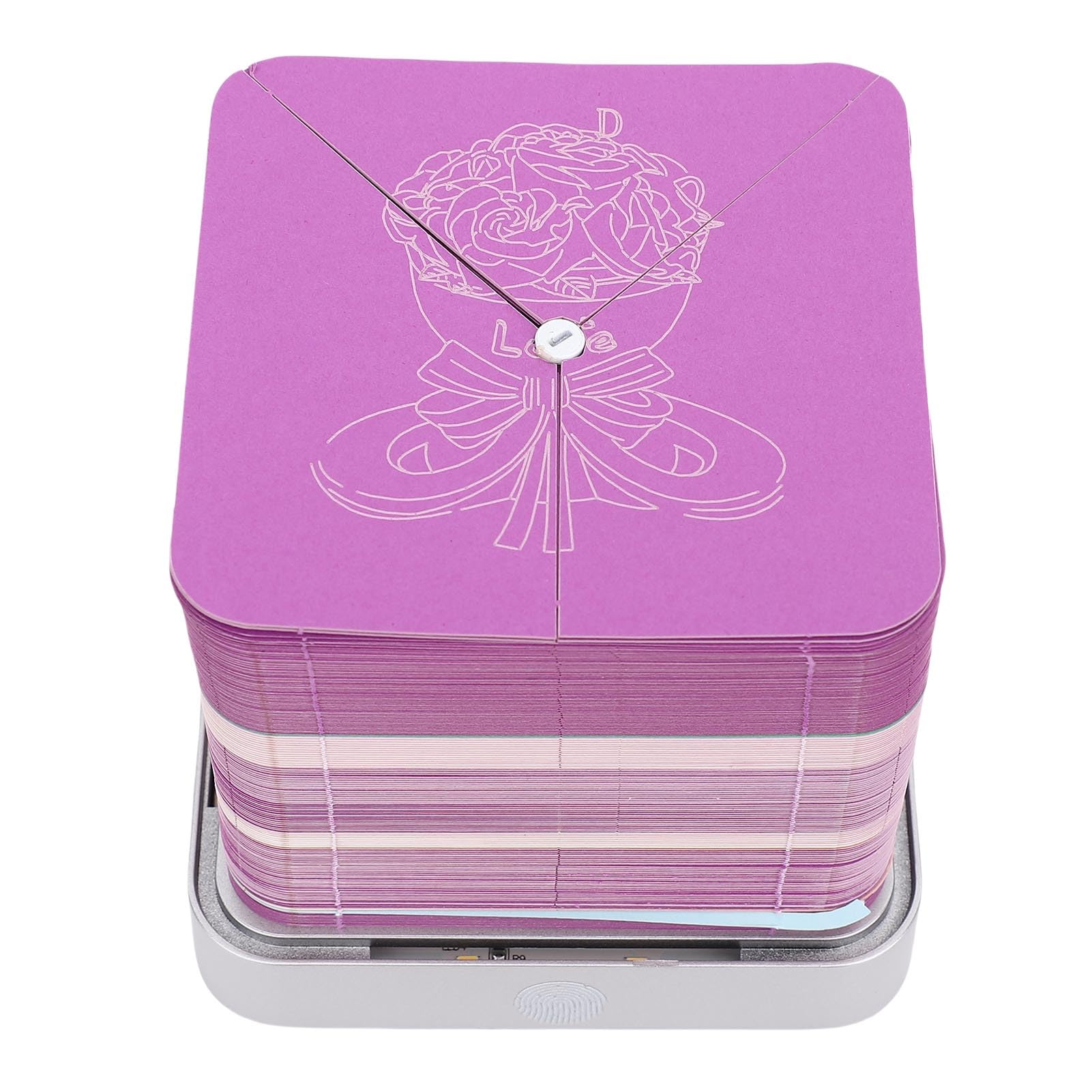 Cocoarm 3D Memo Pad Rose Bouquet Hand Tear 2026 Calendar Desktop (PURPLE)