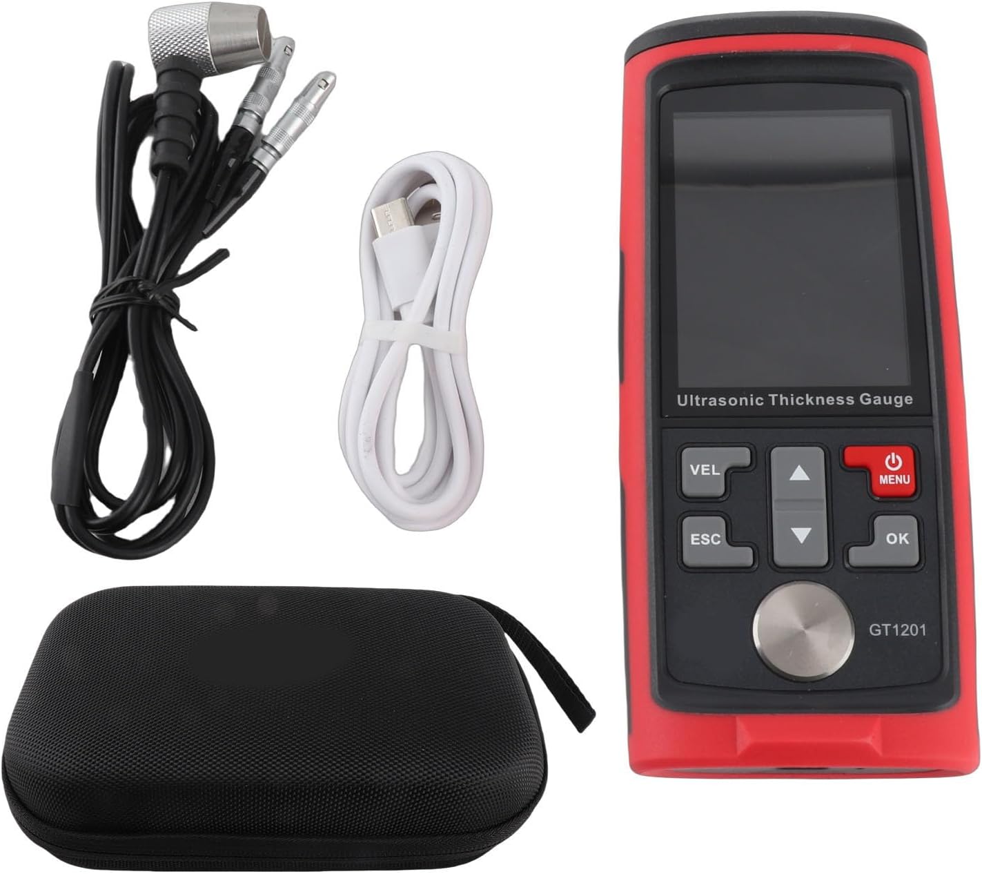Digital Ultrasonic Thickness Gauge, Industrial Thickness Tester Meter with Range 1-300mm, Industrial Measuring Instrument for Metal, Plastic, Ceramics, Glass