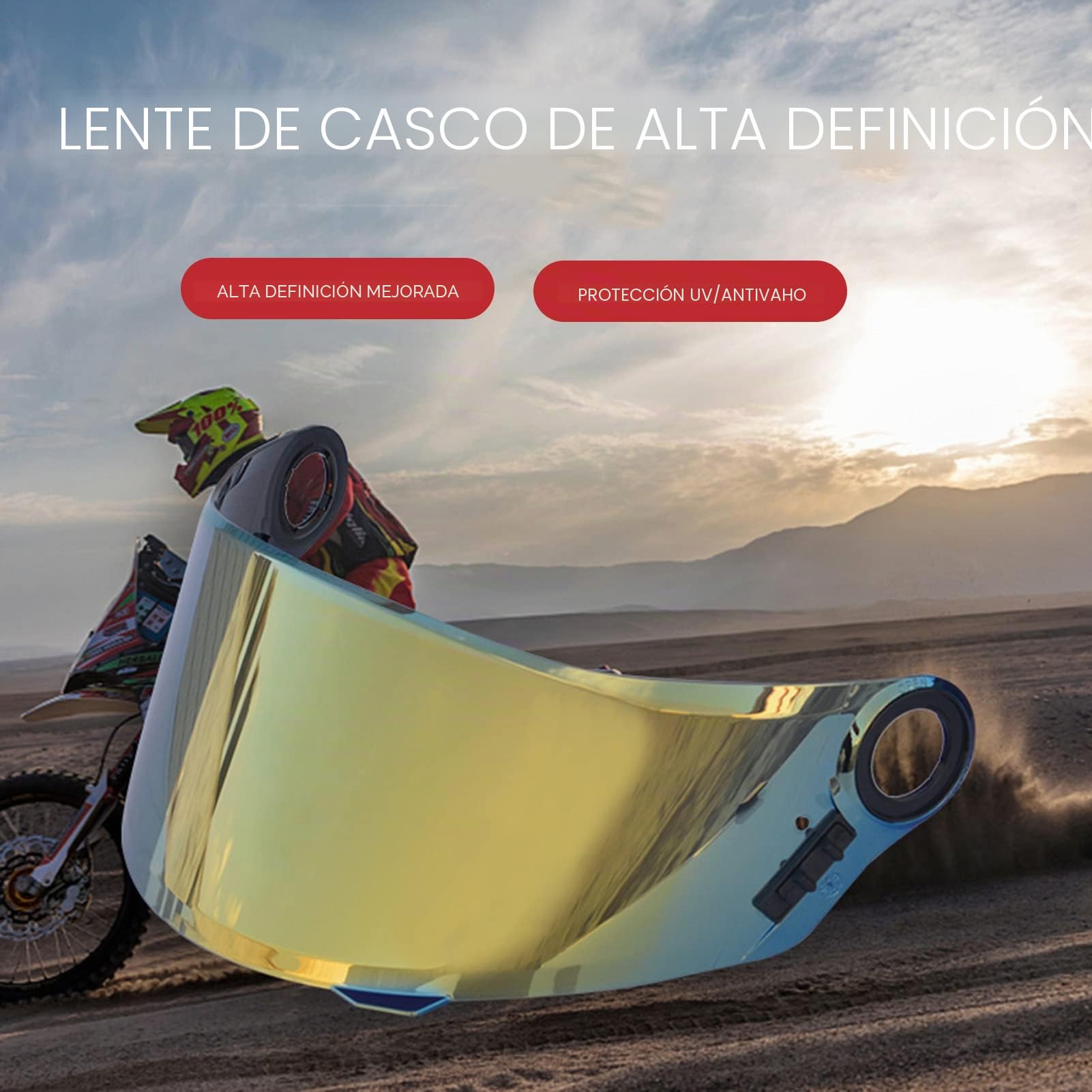 Visera Casco,Motocicleta Anti-UV Anti-Scratch Wind Shield Cascos Reemplazo de Visera de Lente para LS2 FF358 FF396