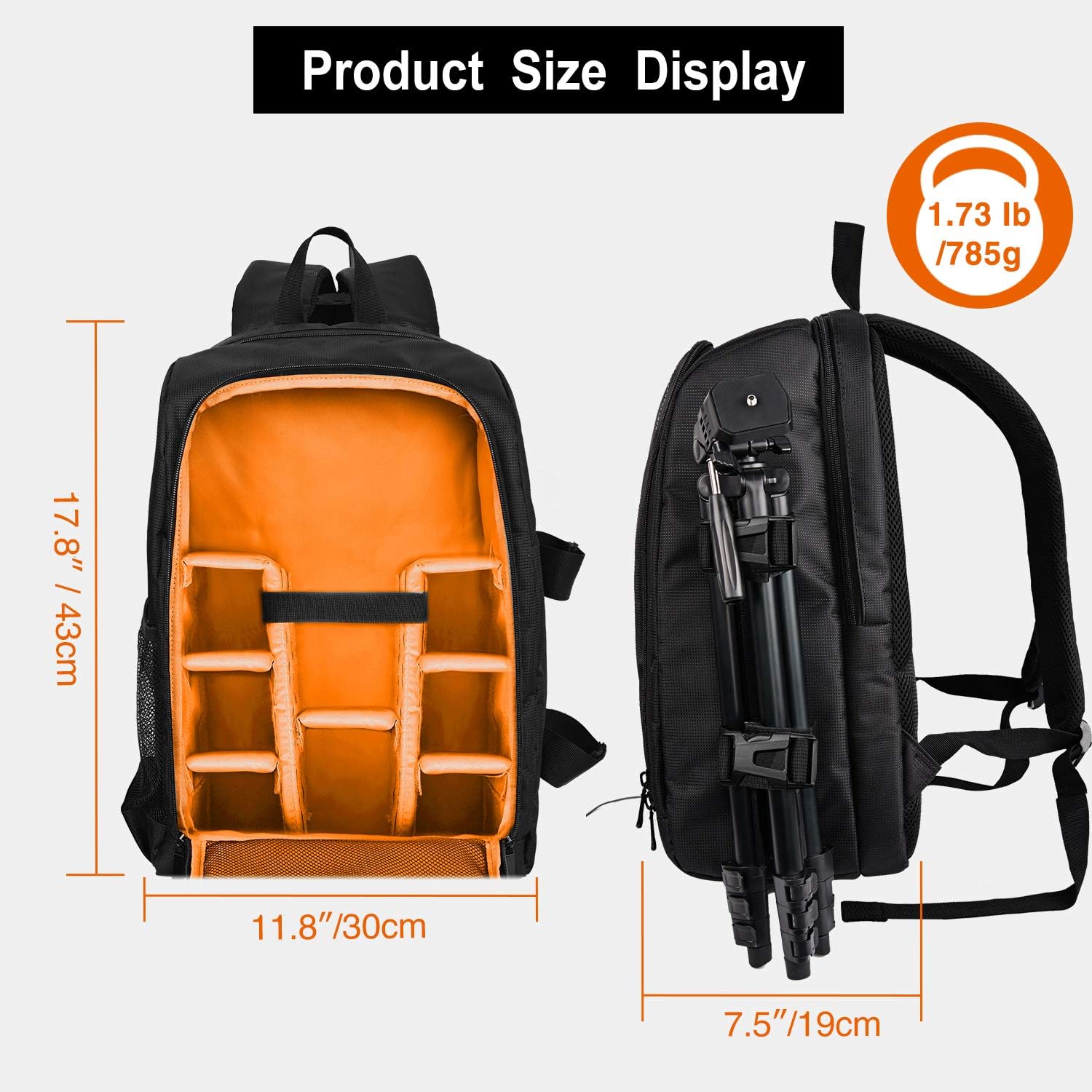 Yesker Camera Bag Waterproof Camera Backpack Large Capacity with 15.6 Inch Laptop Pocket,Rain Cover,Flexible Tripod Holder, Well for Women Men Photographer Travel with DSLR Cameras,Lenses,Flashlight
