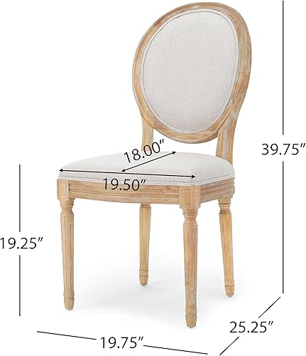 Miniatura 3 de Christopher Knight Home Phinnaeus Silla de comedor de tela beige de poliéster (juego de 2), juego de 2 piezas Beige,Verde azulado