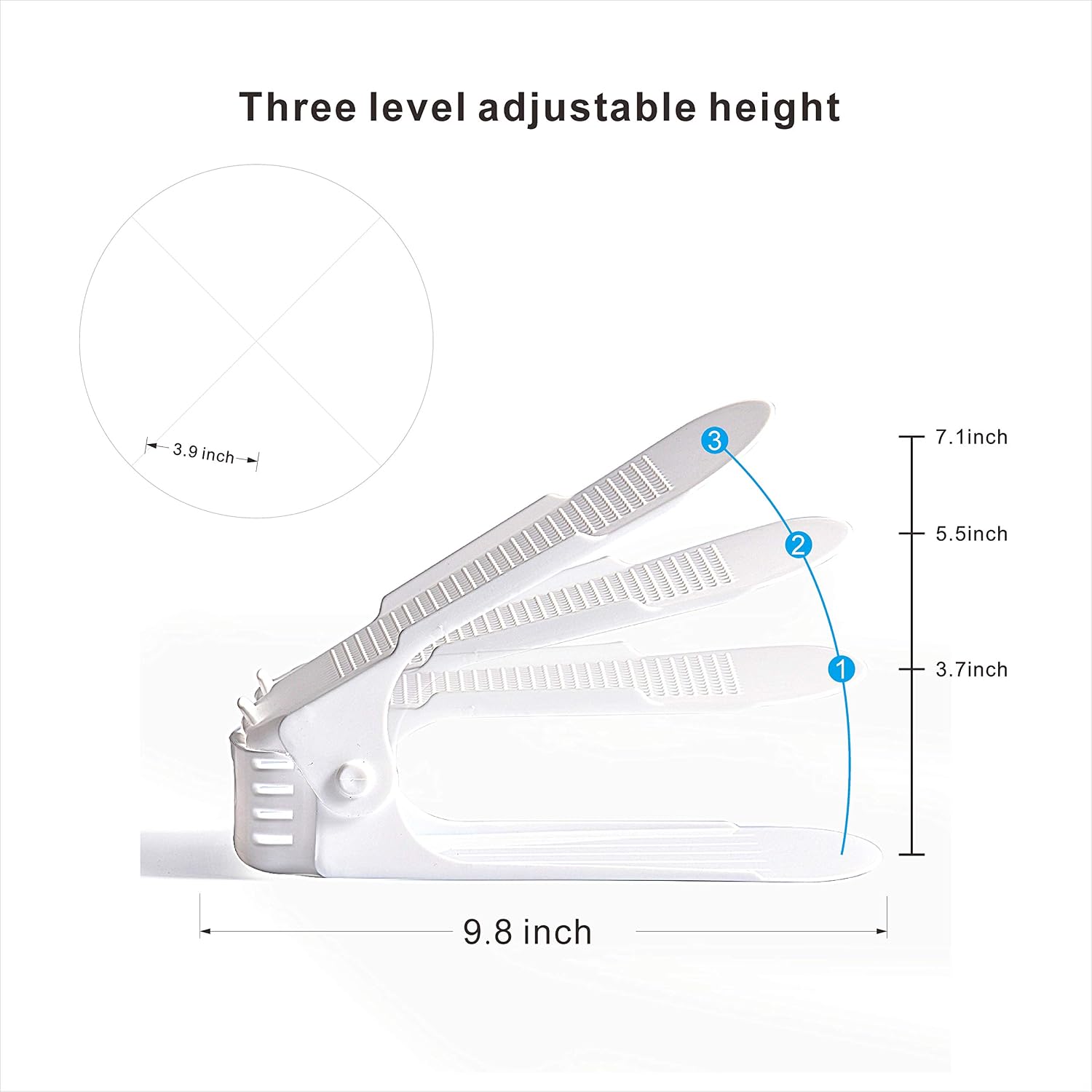 Yashong Shoe Slots Organizer, 12PCS Adjustable Double Layer Stack Shoe Rack, 50% Space-Saving Storage Rack Holder, White