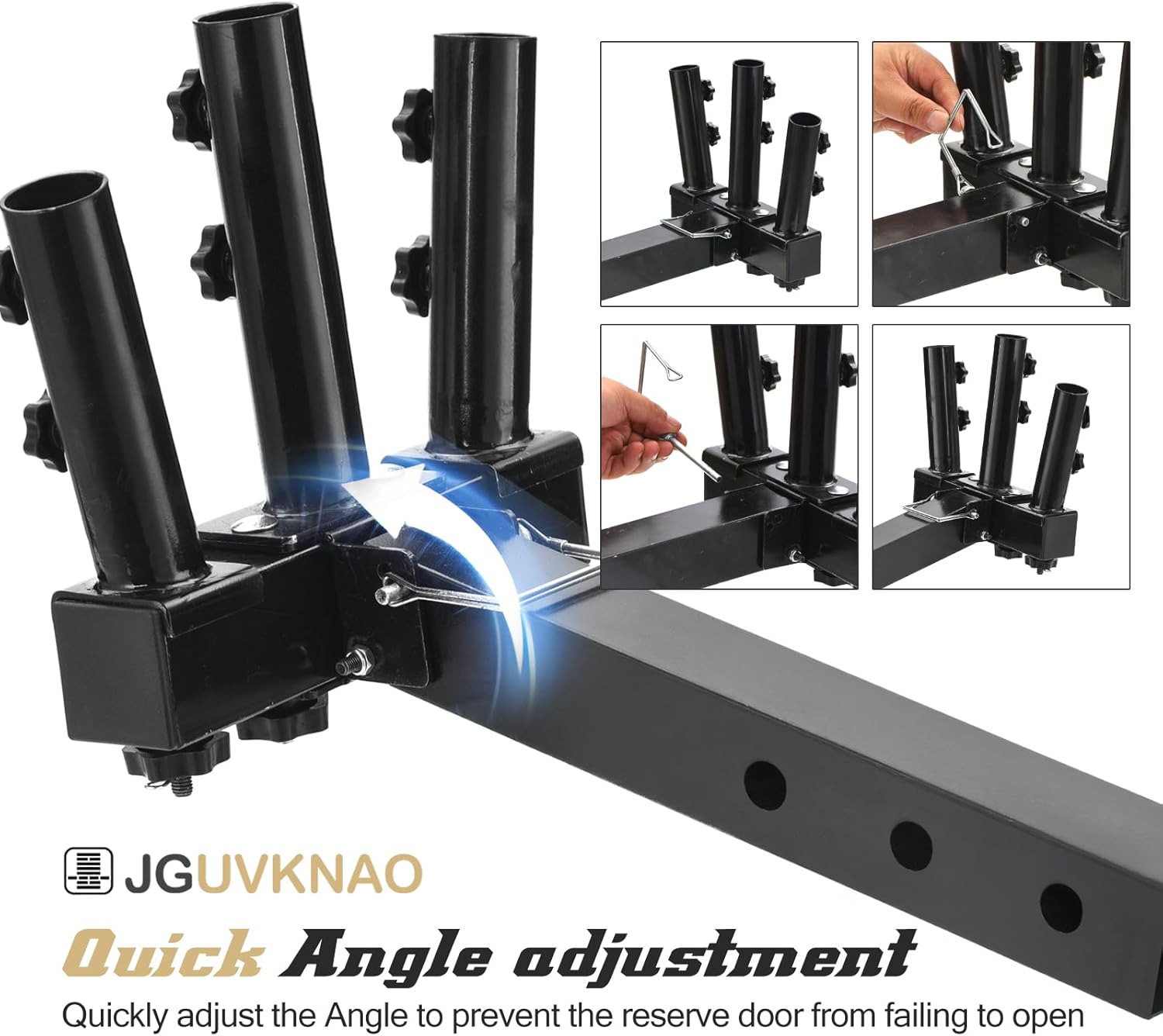 Hitch Flag Pole Holder, Universal Flagpole Hitch Mount Fits All 2-inch Receivers for Driving Trailers