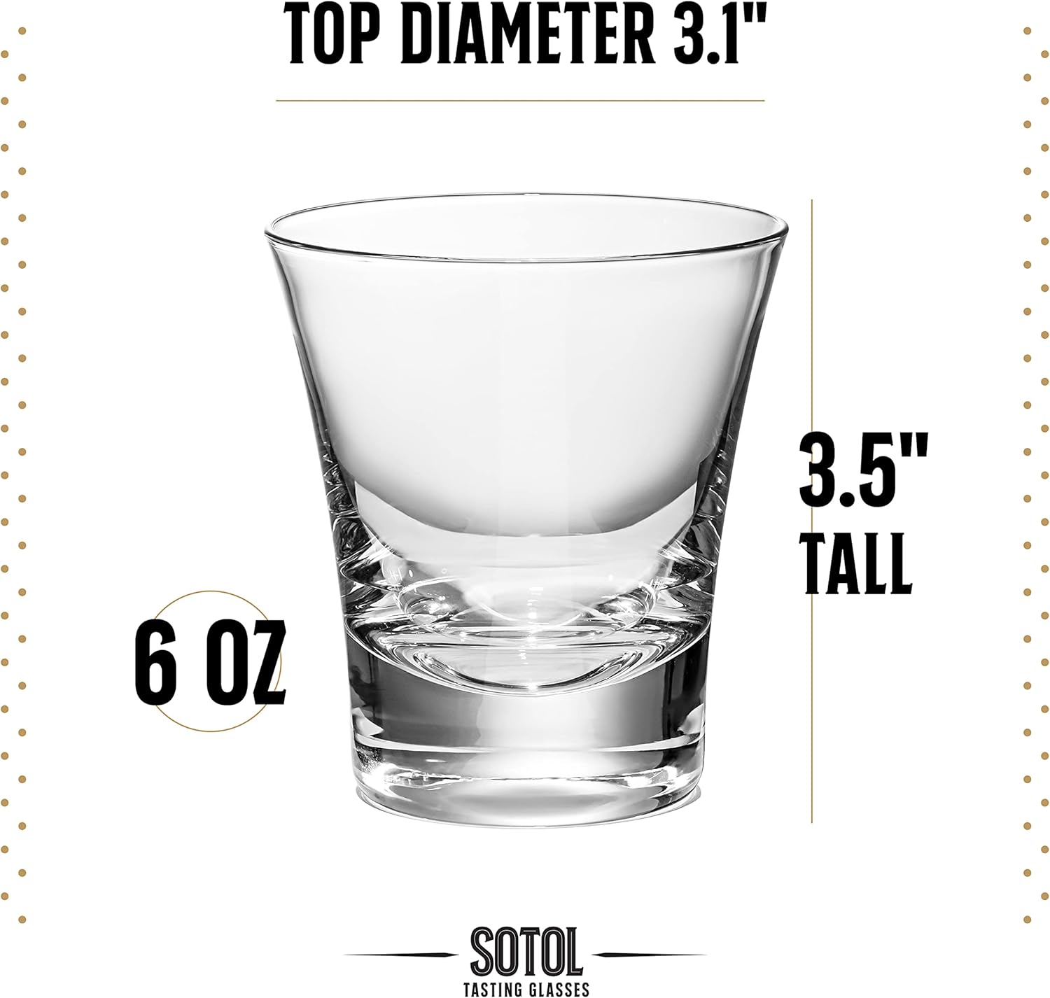 Sotol and Tequila Sipping Glasses | Tequila Glassware Collection | Set of 4 | 6 oz Professional Sippers for Drinking Joven, Reposado, Anejo Sotols | Stemless Heavy Based Liquor Snifters