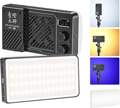 Ulanzi 40W Portable LED Video Light RGB Shooting Light 2700K-6500K Stepless Dimming Ultra High Brightness Dual Color Temperature Constant Light CRI 96+ 14000Lux @0.3m 20 Types of Lighting Effects