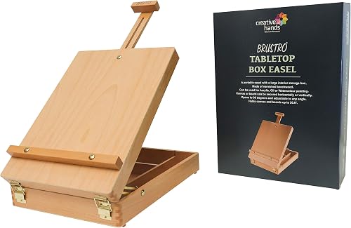 Brustro Artists Tabletop Portable Wooden Box Easel, Canvas Holds Upto 20.8" (Inches)