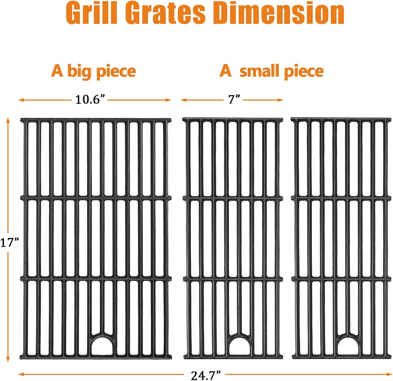 Hisencn Grill Parts for Charbroil Performance 463365021 463365522 463366022, 4 Burner 463353521,463353021, 463352521 Gas Grill, 15.5“ Heat Plate & 17 Inch Grill Grids Kit for Char-Broil