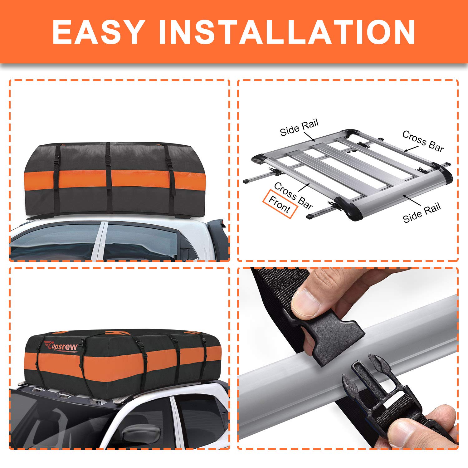 Copsrew 20 Cubic ft Car Roof Bag Top 