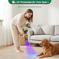 Vista 2 de ESCO LITE Linterna UV con luz negra, 51 LED 395 nM, detector ultravioleta de luz negra para orina de perro, manchas de mascotas y chinches de cama