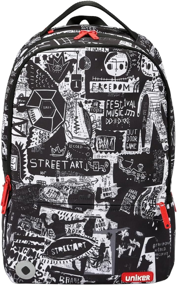 UNIKER Graffiti Backpack, Designer Laptop Backpack for 15.6 Inch Work,Water Resistant Backpack Computer Bag,Urban Graffiti