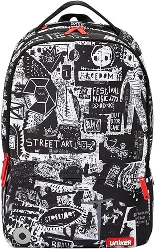 Miniatura 3 de UNIKER Mochila de graffiti, mochila para laptop de diseño para trabajo de 15.6 pulgadas, mochila resistente al agua, graffiti urbano